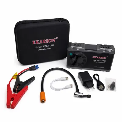EKARION Jump Starter Aki Accu - Multi Fungsi Car Jumper Dengan Pompa Angin Ban Roda Portable / Starter Aki Darurat