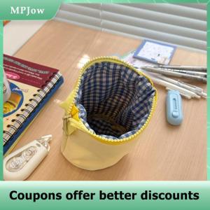 【MPJow】 Cute Funny Cookie Pencil Case Foldable Pen Holder Girl Cosmetic Bag Large Capacity Portable Storage Bag Student Stationery Gifts