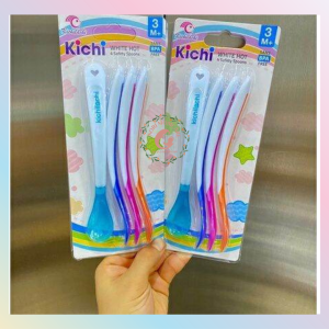 Bộ 4 Thìa Báo Nóng Muỗng Cảm Ứng Nhiệt Kichi Cho Bé