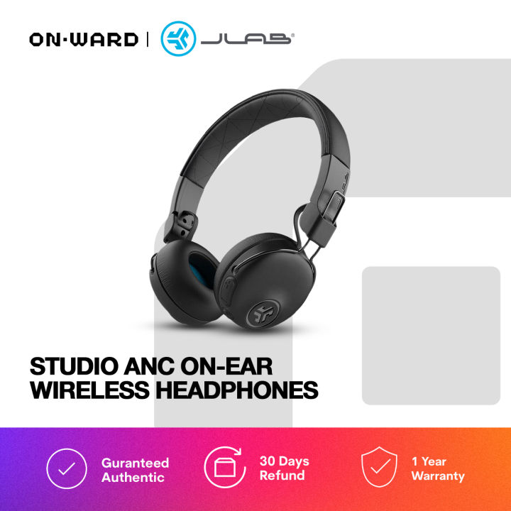 JLab Audio Studio Active Noise Cancelling OnEar Wireless Headphones