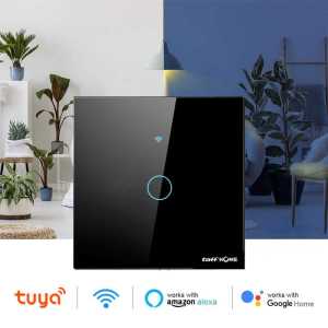 PROMO Saklar Lampu Smart Wireless WiFi Remote TUYA Timer Touch Sense 10A 1 2 3 Gang - TH86