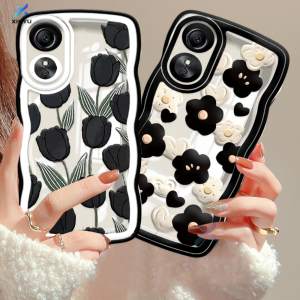 (Lokal Ready) Xinyu Casing hp OPPO Reno 8T 4G Reno 6 5G Reno 5 Reno 5F Reno 4F Wavy Edge Oil Painting Flower Soft Artistic Floral Case