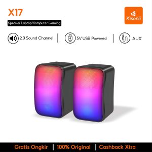 KISONLI X17 Speaker Gaming RGB dengan Kontrol Volume dan 360° Surround Sound