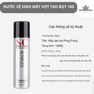 Chai vệ sinh mặt vợt bóng bàn Sunflex  [Tặng tấm bảo vệ mặt vợt khi mua cùng mút lau]