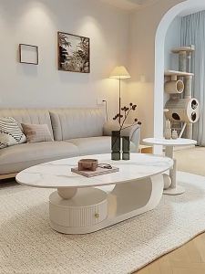 [CozyNest ]Cream Style Creative New Sofa Side Table  Living Room Coffee Table Tea Table End Table Dining Table Small Table