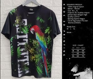 Tshirt - Kaos Printing Spoon Motif Wild Life Parrot