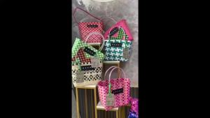 Woven Vegetable Basket Bag Handbag Beach Bag Charity Plastic Hand Woven market Picnic