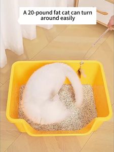 Extra Large Cat Litter Box for Multi Cat Households Pet Safe Non-Stick Coating Cat Toilet with Scoop
