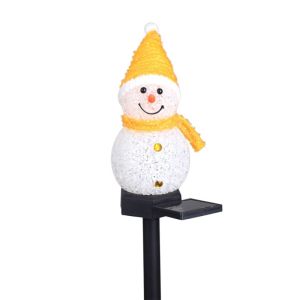 Solar Snowman Lights Christmas LED Lights Pathway Lighting Outdoor Path Lights Snowman Garden Ground Stake Light