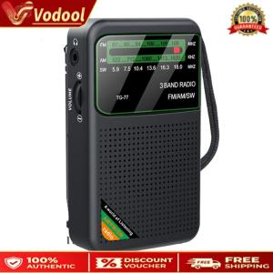 【🔥Solar Energy⚡️】FM AM SW Radio with Headphone Jack Pocket Radio Rechargeable Radio Gifts for Seniors Elderly