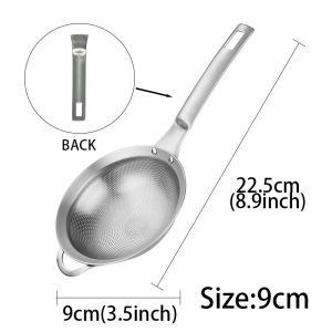 Multipurpose 304 Stainless Steel Fine Mesh Food Strainer Durable Baking Sifter Rustproof Easy to Clean Manual Mesh Sieve – Perfect For Home Baking and Pasta Straining