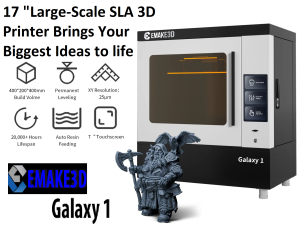 Máy in 3D Resin Cấp Công Nghiệp eMake3d SLA GALAXY 1 khổ in lớn 40(L)*20(W)*40(H)cm
