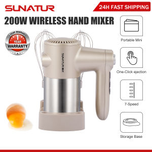 SUNATUR 200W DC Motor Egg Beater 7-Speed Control Hand Mixer Household Cake Baking Kitchen Blender HM-DCC610