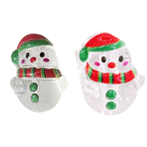 100Pcs Christmas Snowman Beads for Art Craft Holiday Decoration Clear Acrylic Beads 16x20mm For Bracelets Making