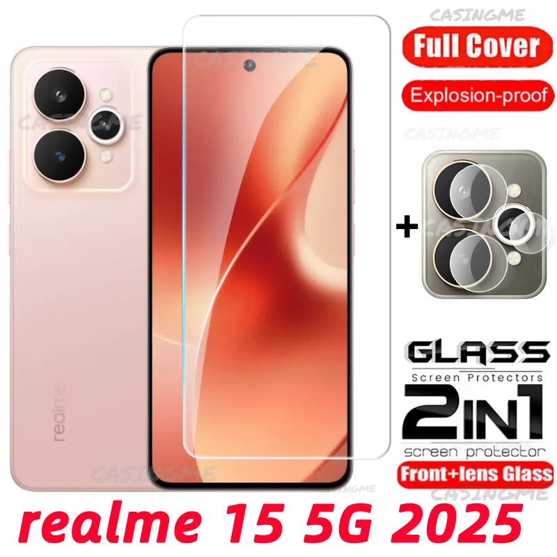 Realme 15 5G 2025 Full Cover Tempered Glass Flim For Realme 15 15T