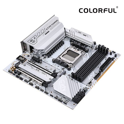 Colorful CVN B650M GAMING FROZEN V14 Motherboard - AMD B650 / AM5 Socket / DDR5 / M.2 / WiFi 6 + 2.5G / M-ATX