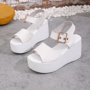 [Free Shipping] WomenS Summer Sandals New Styles Featuring A Wedge Heel Thick Sole And Woven Design Fashionable Open-Toe Casual Sandals