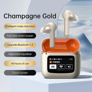 SALE- Wireless Bluetooth Earphones ANC TWS Earphones LED Touchscreen Visible Active Noise Cancellation Earphone SportEarbuds