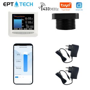 EPTTECH Smart TLC2326LS WL RF 433MHz Tuya Smart Life Oil Water Tank Level Sensor Mobile APP Wireless WIFI Remote Ultrasonic Real-time Reminder Indicator