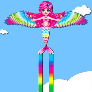 WAPKTY Cartoon Dynamic Kites Lightweight Plastic Flying Kites DIY Easy Control Long Tail Kites Kids Gift