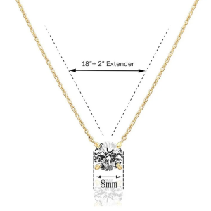 Sophisticated Simulated Diamond Necklace with Four Prongs and 2ct Weight