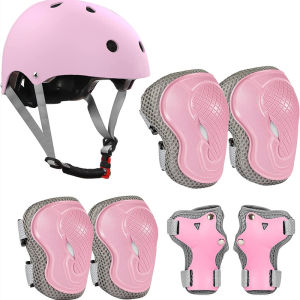7pcs/set Kids Outdoor Sports Protector Gear Set Kit Helmet Pads Set for Scooter Skateboard Roller Skating Cycling