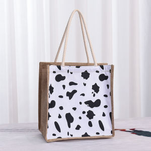 GIANTSHOP กระเป๋าผ้าใบ tote bag กระเป๋าแบบพกพาความจุขนาดใหญ่ ถุงช้อปปิ้งน่ารักกับถุงอาหารกลางวัน สไตล์ญี่ปุ่น (RA)