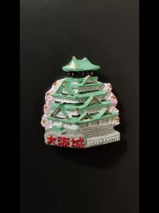 Japan Osaka Castle Landmark Building Tenshou Pavilion Travel Souvenir Creative 3D Painted Magnetic Fridge Magnet Gift