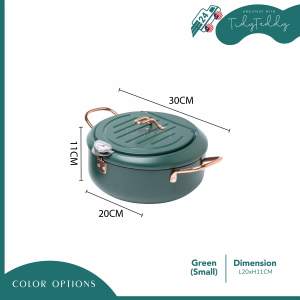 【READY STOCK】TIDY Tempura Fryer Japanese Deep Frying Pot with Thermometer Premium Carbon Steel Induction Gas Stove