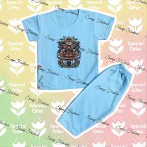 Setelan Kaos Anak Perempuan Dan Cowok  Celana Panjang Motif BARONG Umur 6 Bulan - 10 Tahun