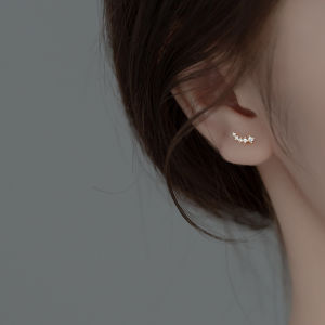 ZEEMIN Lovely 5pcs CZ Row Stud Earrings for Women Girl