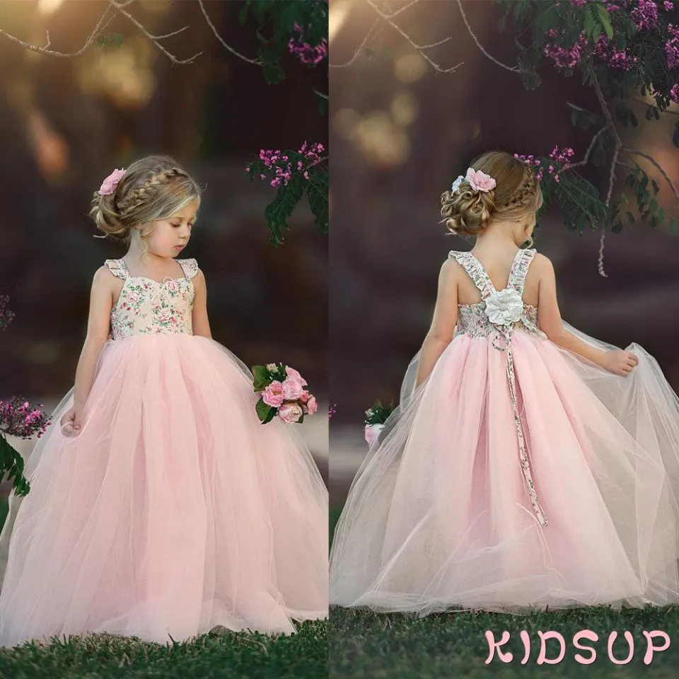 K.S Pageant Flower Girl Dress Kids Fancy Wedding Bridesmaid Gown Formal Dresses Lazada Singapore