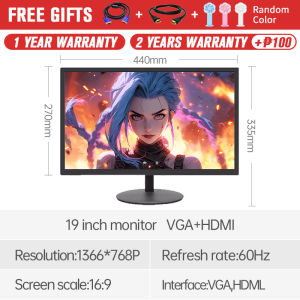 ICON Monitor Computer 27 inch PC Monitor HD 1080p 75Hz with HDMI VGA Free Flicker Low Blue Light Second Monitor Support Wall Hanging for PC Home Office