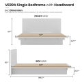 KENZZO : SNOW SERIES  เตียง เตียงควีนไซส์ เตียง 5ฟุต เตียงไม้ เตียงพร้อมหัวเตียง (QUEEN SIZE WOODEN BED FRAME WITH HEADBOARD 5FT.). 
