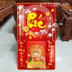 Lịch 2026 - Lịch tráng gương kích thước 34 x 60cm kèm bloc 14.5x20.5cm - Phúc Hoa (PH)