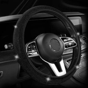 【Fashion embellishment】LUJIESEN car steering wheel cover 38cm non-slip wear-resistant car handle cover universal steering wheel cover summer elastic car steering wheel cover non-slip wear-resistant no inner ring full diamond