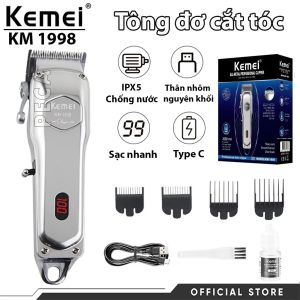 Tông đơ cắt tóc cao cấp Kemei 1998 thân nhôm nguyên khối tăng đơ hớt tóc cắt tóc chuyên nghiệp tốt hơn tông đơ JC0817 tông đơ magic clip - tong do cat toc tặng 2 kéo cắt tỉa