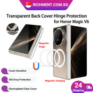 【✅SG Brand】RICHMENT For Honor Magic V6 Case Transparent Magnetic With Shaft Protector Acrylic Cover  Shockproof Bumper Funda  Ultra-Thin Anti-Yellowing Scratch-Resistant