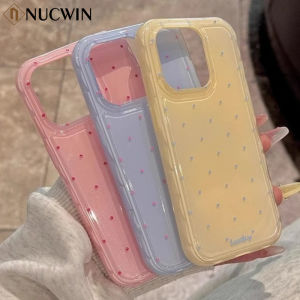 Lovely Korean Polka Dot Phone Case For iPhone 16ProMax 16 15 14 13 12 Pro Max Soft Silicone TPU Cute Wave Point Shockpoof Cover