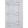 3 Layer Triangular Bathroom Corner Organizer Rack With Hook Triangle Rack Shelf. 