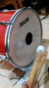 Bas drumband sekolah suporter ukuran 14inc