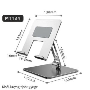 Giá Đỡ Kẹp Để Máy Tính Bảng Và Kệ Điện Thoại MT134 Cho ipad iphone Galaxy Tab Bằng Hợp Kim Nhôm Cao Cấp.