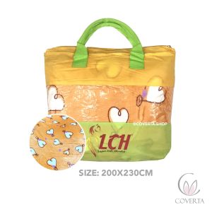 Selimut Dewasa Jumbo Bulu Halus Super Soft Love Orange 200x230cm