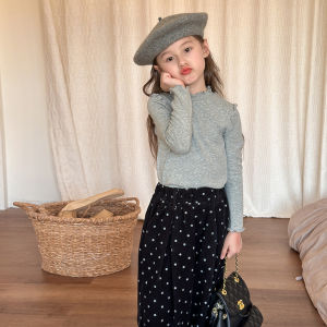 Áo dệt kim cashmere Ambb Kids bé gái xuân thu phong cách Hàn Quốc 24X036