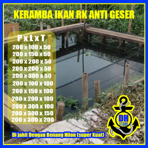 DH Store Promo Keramba Ikan waring jaring RK anti geser double jahitan siap pakai berbagai macam ukuran 200x100x50