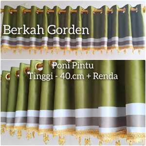 Gorden Poni Rumbai ruang tamu/gorden poni pisah bahan blackout tebal murah hijau gold