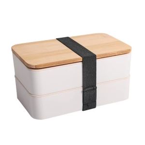 2 Layer Japanese Bento Lunch Box 1200ML Food Container With Spoon Fork Picnic Food Storage