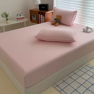 Sacesr Elastic Bands Washed Cotton Bed Sheet Non Slip Adjustable Mattress Cover for Single Double King Queen Size Bed Sheets Set Home 9Q4T2