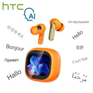 HTC NE46 Wireless Bluetooth Earphones Monitor AI Translator Earbuds LED Touchscreen Blood Oxygen Sensor HIFI2026