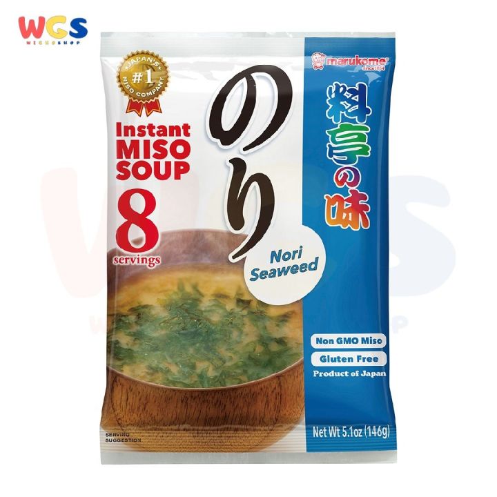 Marukome Ryotei No Aji Instant Miso Soup Nori Seaweed 8 Servings 146g